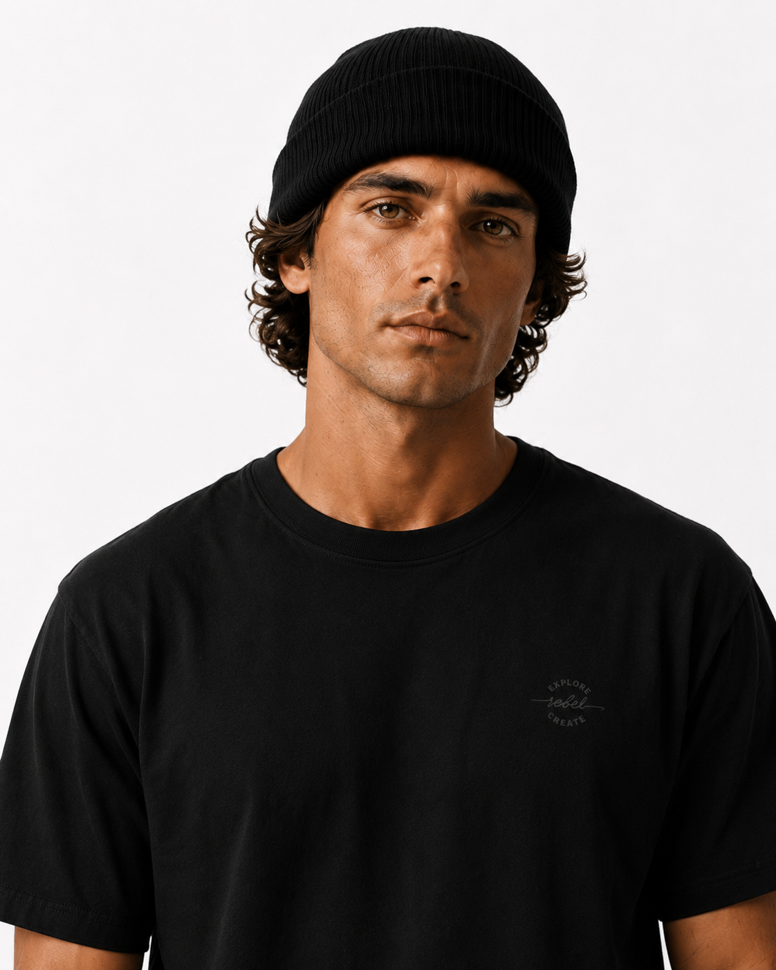 Black ERC Essential Tee with minimal front chest logo and no back graphic